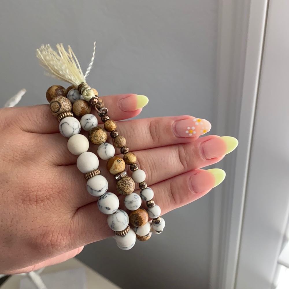 Marble and rock 3 pack bracelets